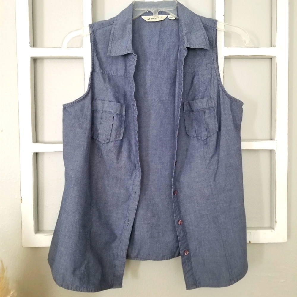 Comfy chambray denim vest